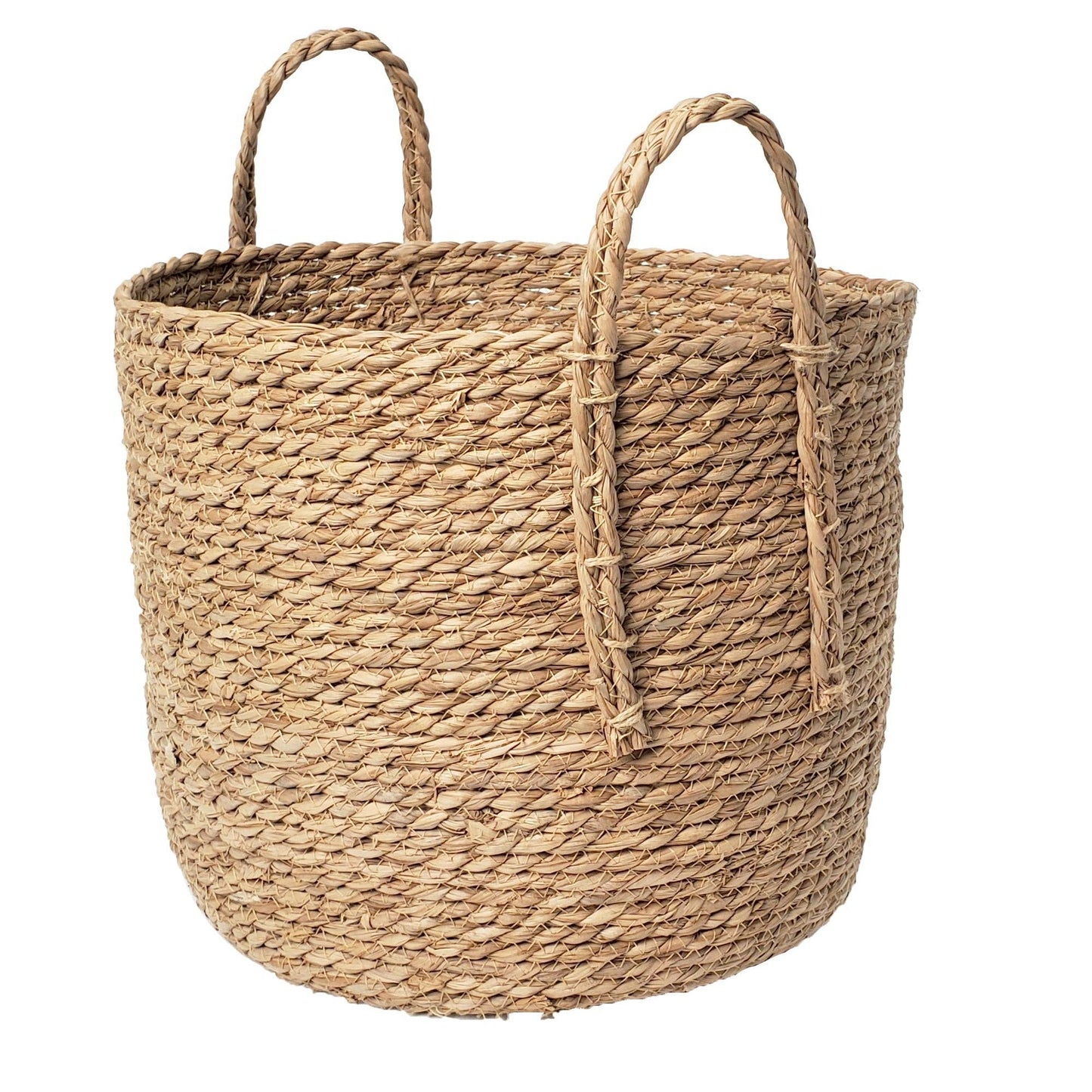 Portofino International Trading, USA - Woven Rattan Floor Round Basket - 14" Diameter x 12"H