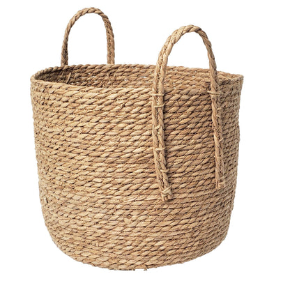 Portofino International Trading, USA - Woven Rattan Floor Round Basket - 14" Diameter x 12"H