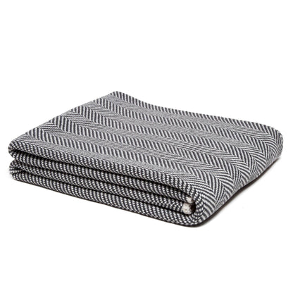 In2Green - Cotton Sustainable Knit Throw Blanket - Herringbone: Hemp/Milk