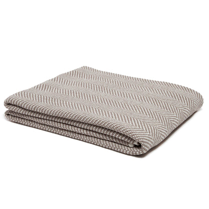 In2Green - Cotton Sustainable Knit Throw Blanket - Herringbone: Hemp/Milk