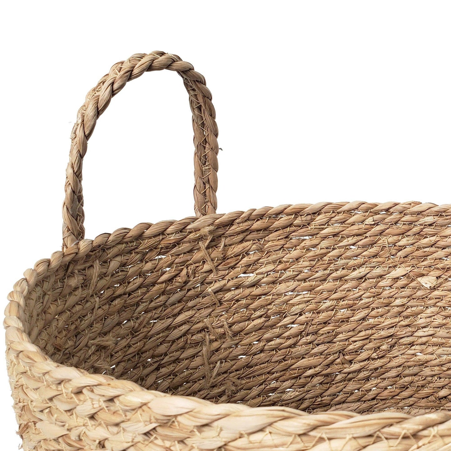 Portofino International Trading, USA - Woven Rattan Floor Round Basket - 14" Diameter x 12"H