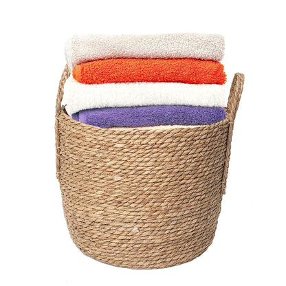 Portofino International Trading, USA - Woven Rattan Floor Round Basket - 14" Diameter x 12"H